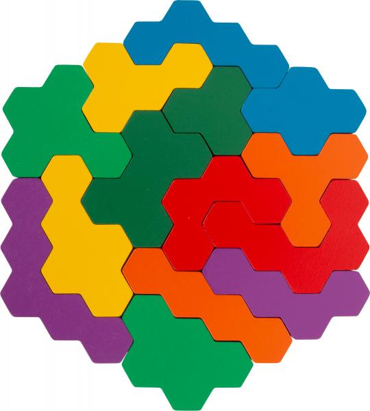 Lernspiel Holzpuzzle Hexagon